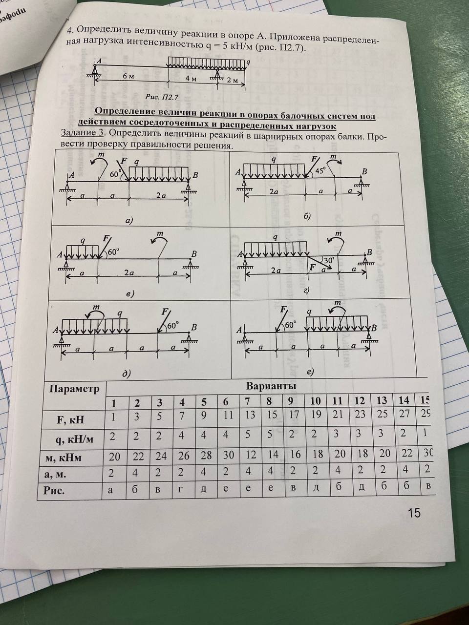 Решение задачи по технической механие